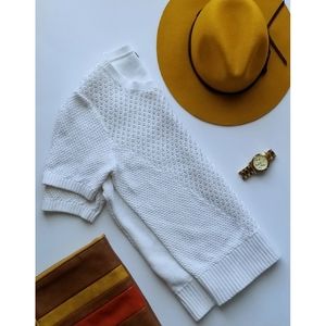 Banana Republic White Short Sleeve Sweater - Med